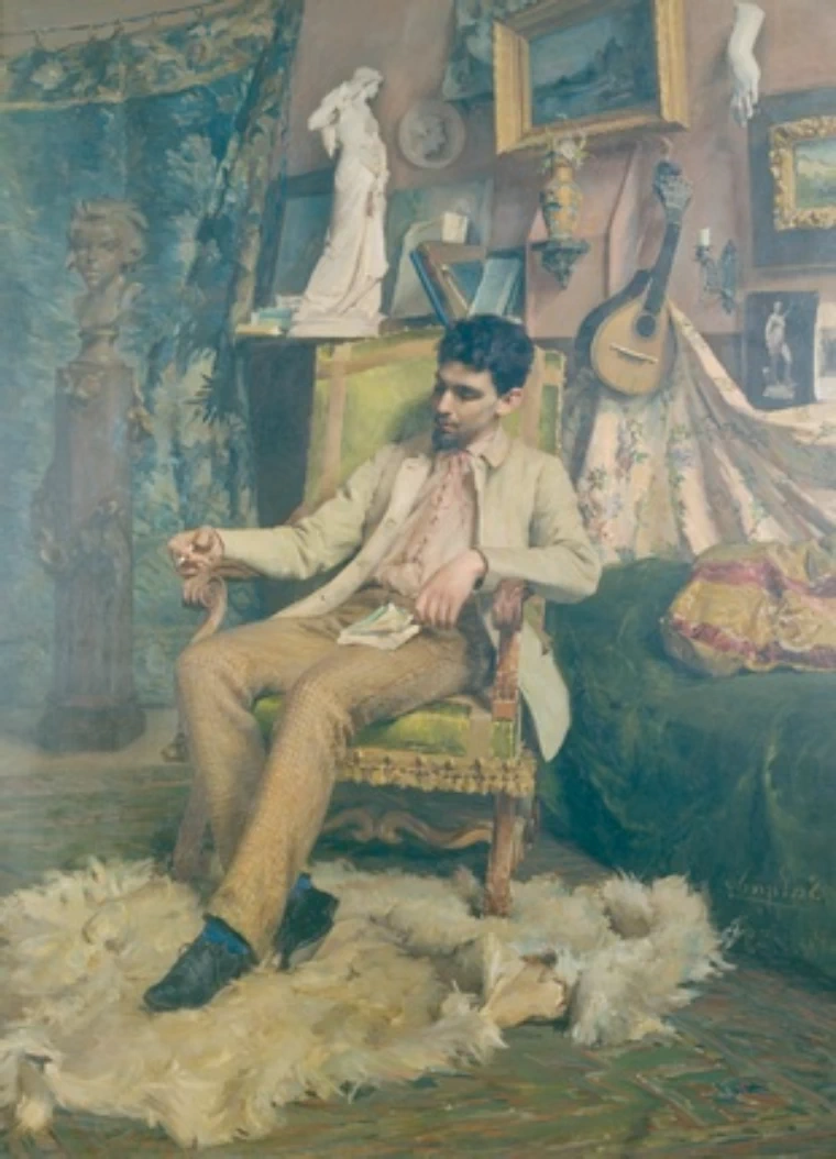 Veloso Salgado - Ritratto dello scultore Teixeira Lopes, nel suo studio a Parigi, Rue Denfert Rocheraux (1889), Casa, Museo Teixeira Lopes